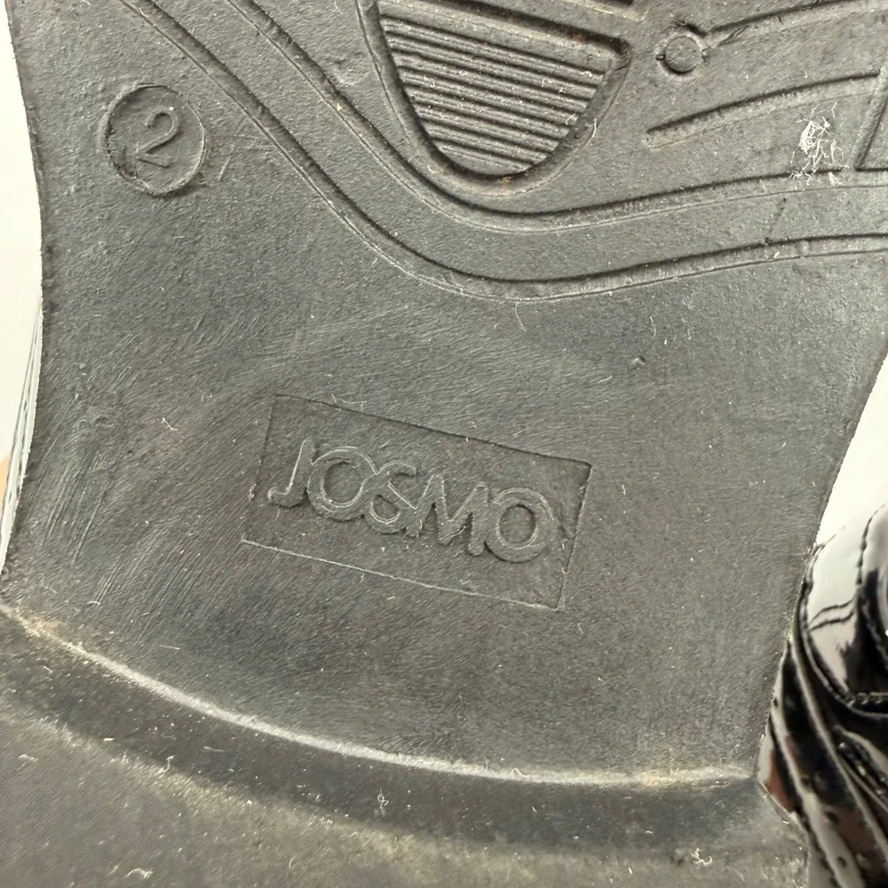Josmo‎ Boys Black Patent Wingtip Oxford Dress Shoes Size 2 31801 Formal Brogue